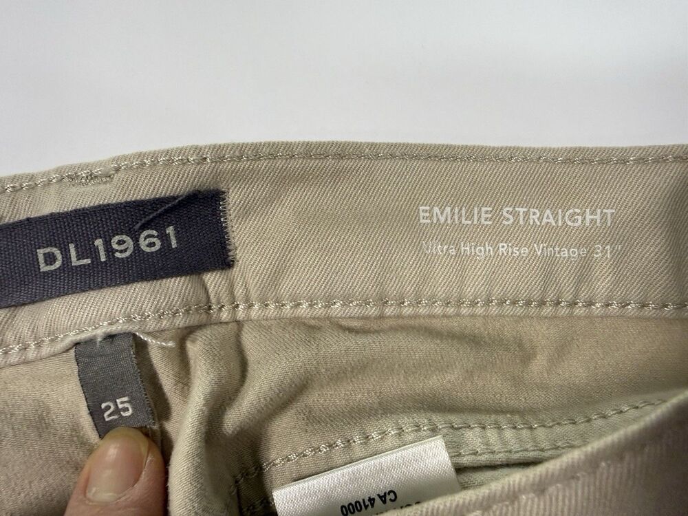 DL1961 Emilie Straight Ultra High Rise Vintage Jeans Champagne Size 25 - Picture 13 of 16